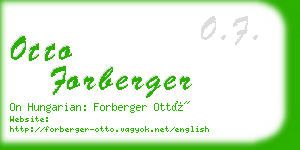 otto forberger business card